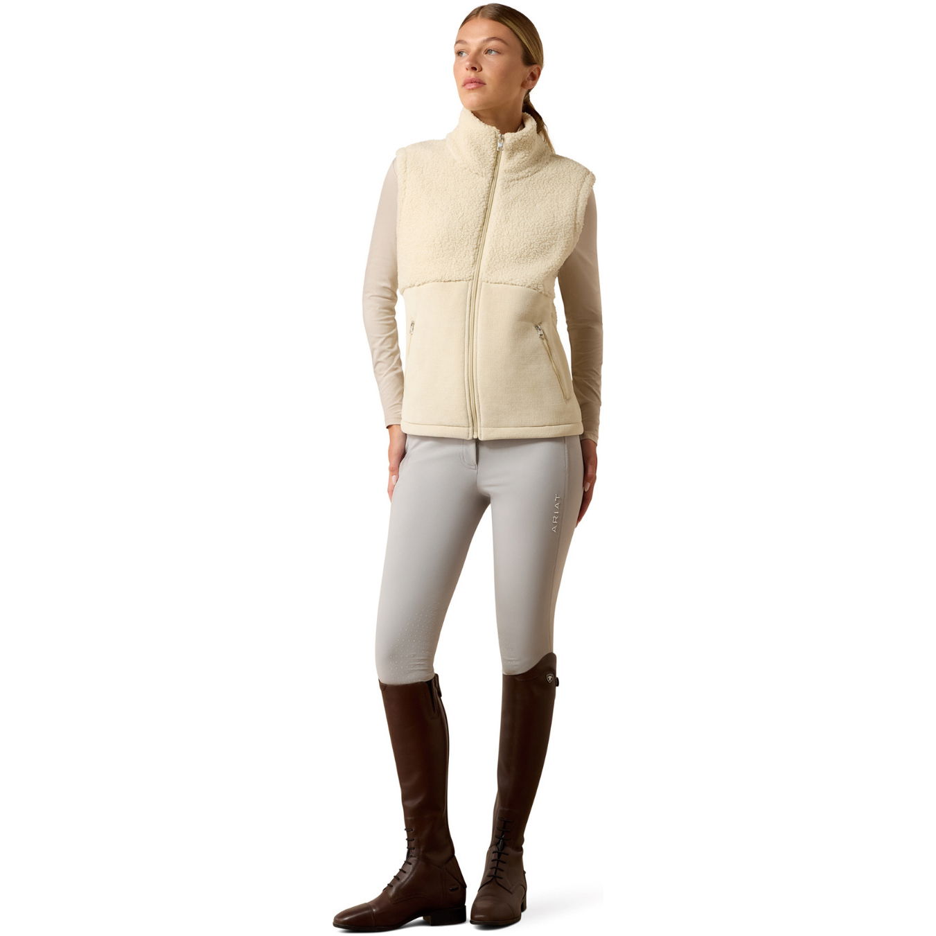2026 Ariat Womens Laviolette Full Zip Vest 10079131 - Almond Milk